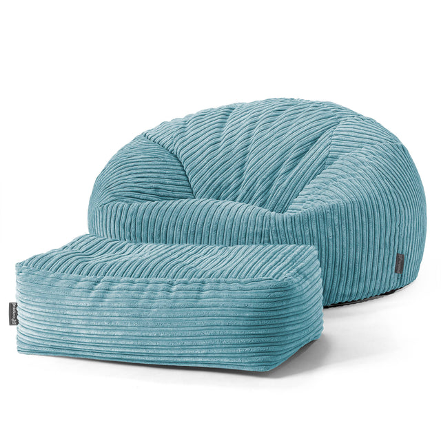 Pouf Canapé Classique - Côtelé Mer égée 02