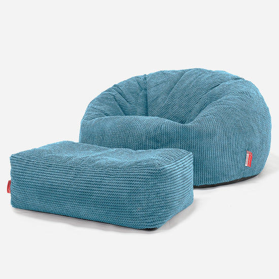 Pouf Canapé Classique - Pompon Mer Égée 02