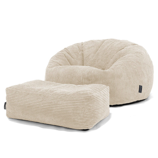 Canapé Pouf pour Enfant 6-14 ans - Pompon Crème 03