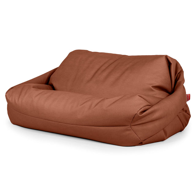 Pouf Canapé Sabine - Cuir Végan Marron 01