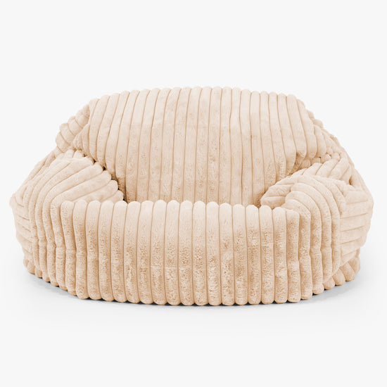 Pouf Canapé Sabine - Velours Côtelé Ultra Pelucheux Pêche 01