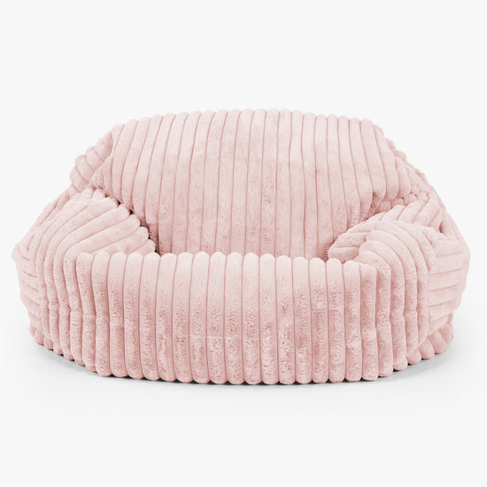 Pouf Canapé Sabine - Velours Côtelé Ultra Pelucheux Rose Pastel 01