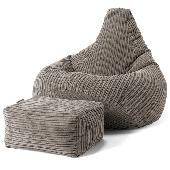 Pouf Gamer pour Enfant 6-14 ans - Côtelé Anthracite 02