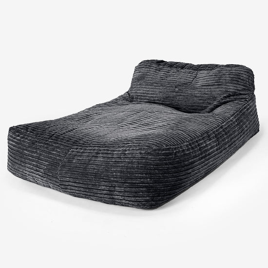 Chaise Longue (2 Personnes) - Côtelé Noir 01