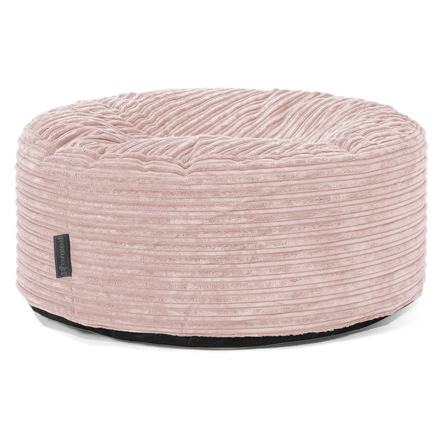 Pouf Design Rond - Côtelé Rose 01
