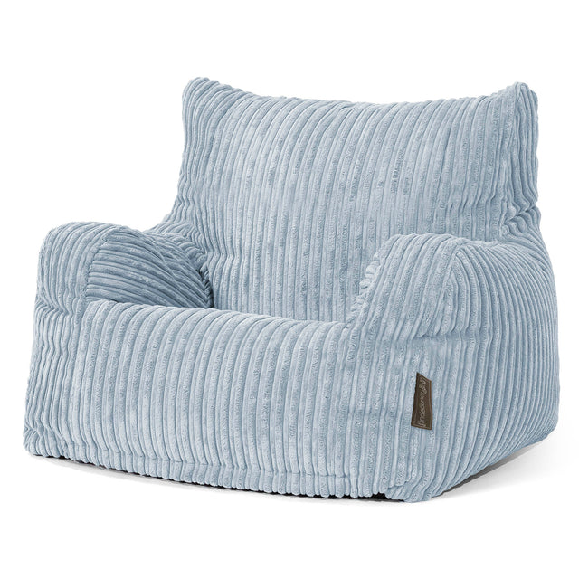Pouf Fauteuil Design - Côtelé Bébé Bleu 01