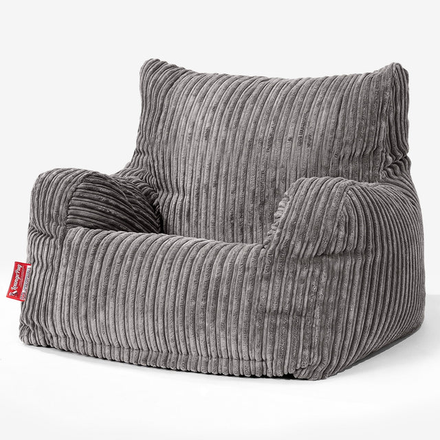Pouf Fauteuil Design - Côtelé Anthracite 01