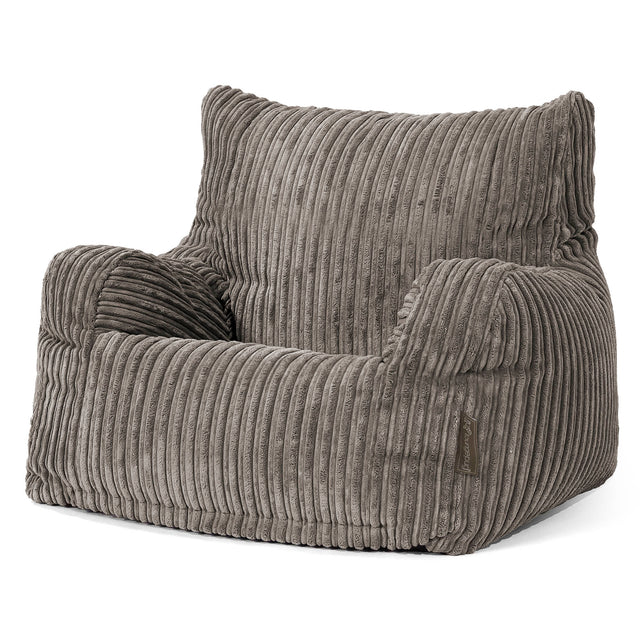 Pouf Fauteuil Design - Côtelé Anthracite 01