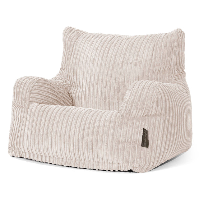 Pouf Fauteuil Design - Côtelé Ivoire 01