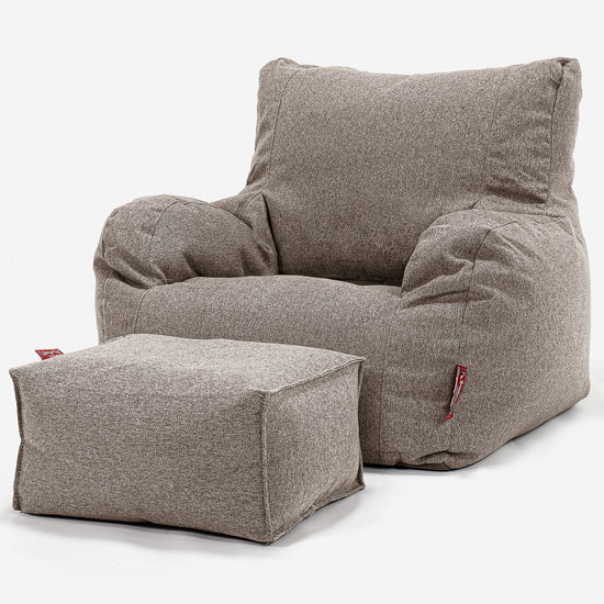 Pouf Fauteuil Design - Interalli Laine Biscuit 02