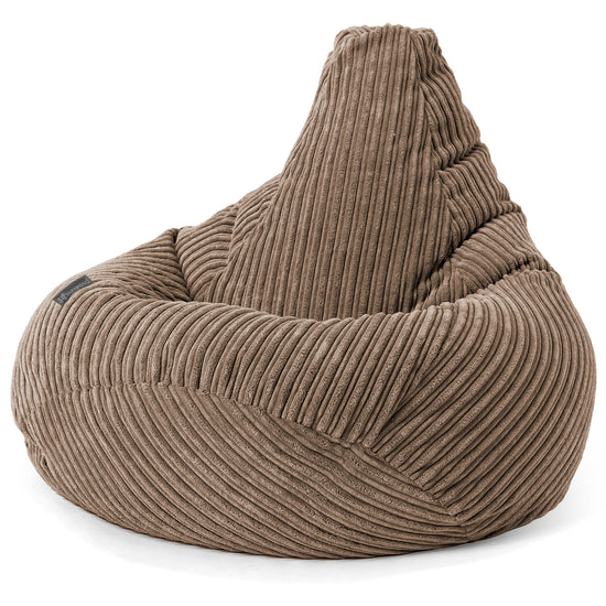 Pouf Poire Gamer - Côtelé Moka 02