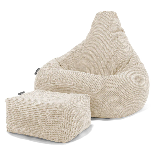 Pouf Poire Gamer - Pompon Crème 01