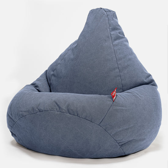 LOUNGE PUG - Pouf Poire Gamer - Poire - Stonewashed Bleu Marine