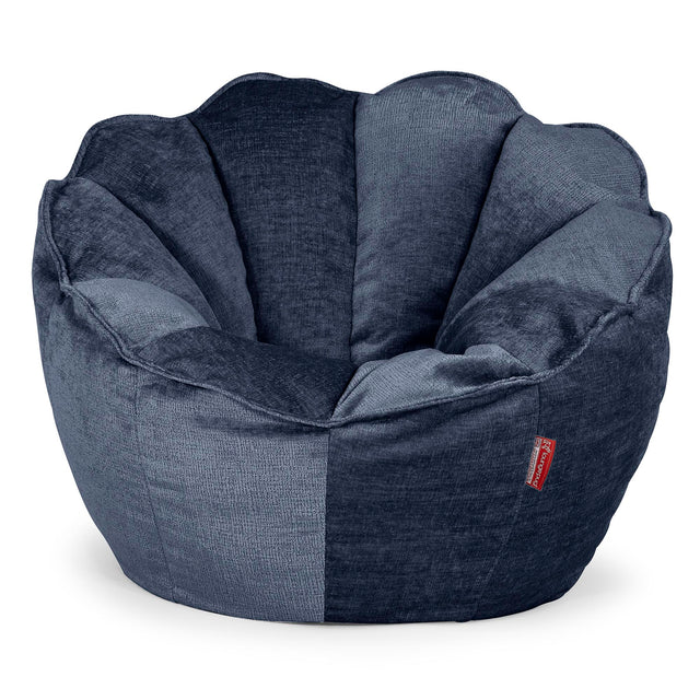 Pouf Fauteuil Natalia Sacco - Chenille Bleu Marine 01
