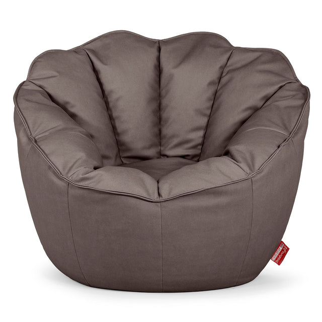 Pouf Fauteuil Natalia Sacco - Cuir Végan Chocolat 01