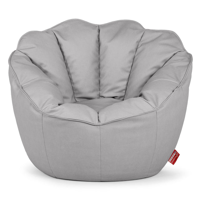 Pouf Fauteuil Natalia Sacco - Cuir Végan Gris 01