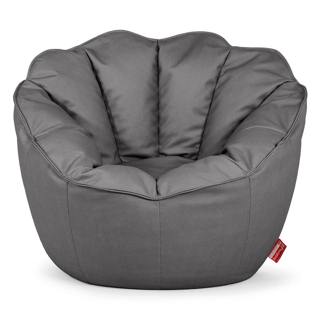 Pouf Fauteuil Natalia Sacco - Cuir Végan Gris 01