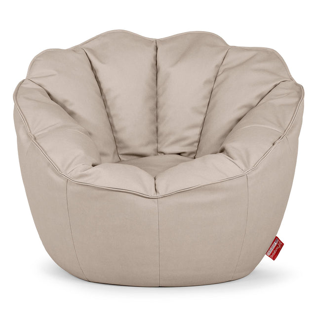 Pouf Fauteuil Natalia Sacco - Cuir Végan Ivoire 01