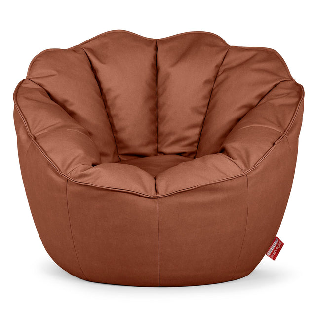 Pouf Fauteuil Natalia Sacco - Cuir Végan Marron 01