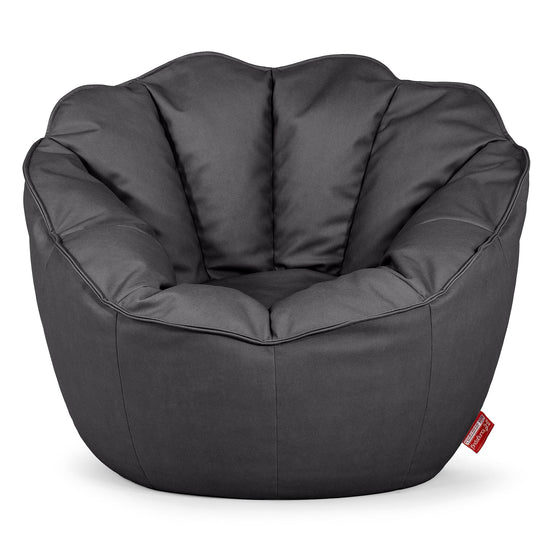 Pouf Fauteuil Natalia Sacco - Cuir Végan Noir 01