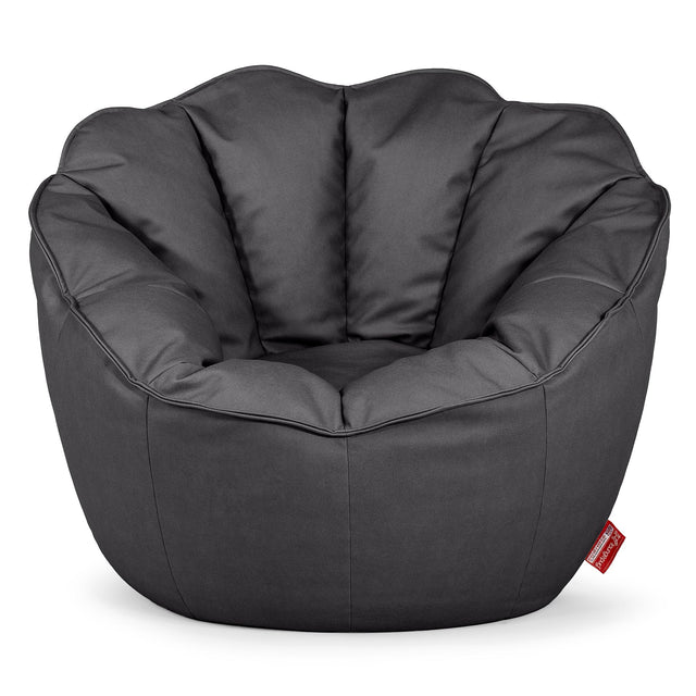 Pouf Fauteuil Natalia Sacco - Cuir Végan Noir 01