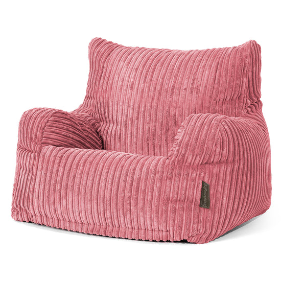 Pouf Fauteuil pour Ados 6-14 ans - Côtelé Corail 02
