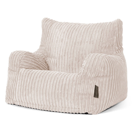 Pouf Fauteuil pour Ados 6-14 ans - Côtelé Ivoire 02