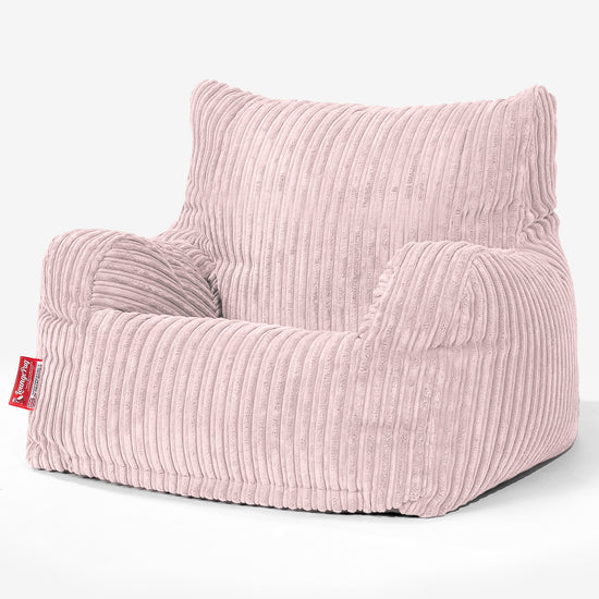 Pouf Fauteuil pour Ados 6-14 ans - Côtelé Rose 02