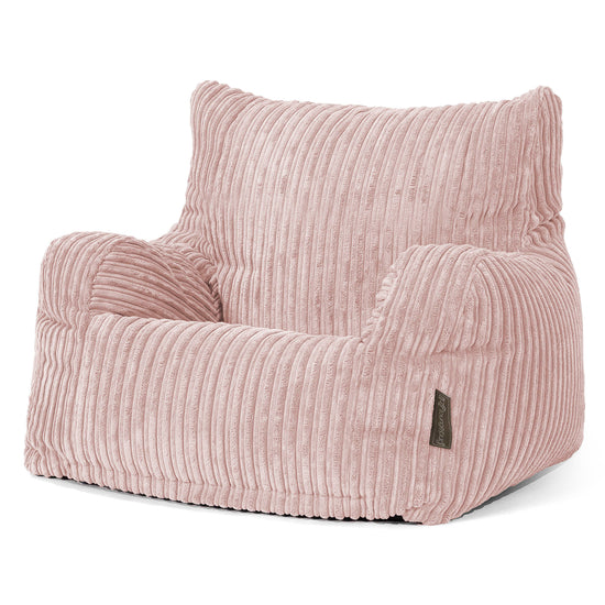 Pouf Fauteuil pour Ados 6-14 ans - Côtelé Rose 02