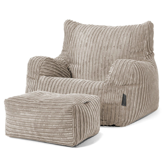 Pouf Fauteuil pour Ados 6-14 ans - Côtelé Vison 03