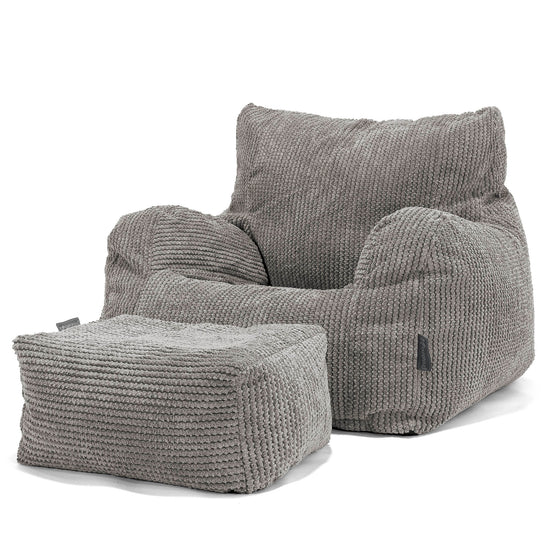 Pouf Fauteuil pour Ados 6-14 ans - Pompon Anthracite 03