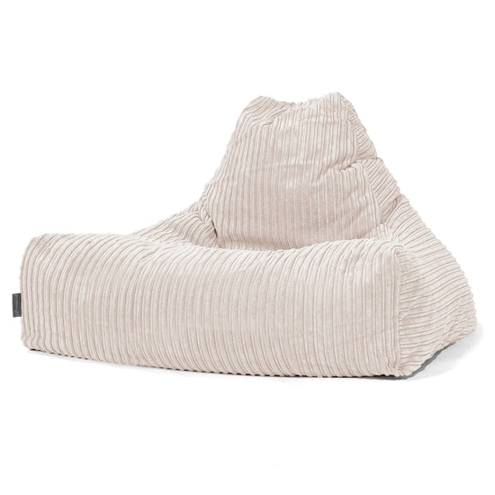 Pouf Fauteuil Relax - Côtelé Ivoire 01