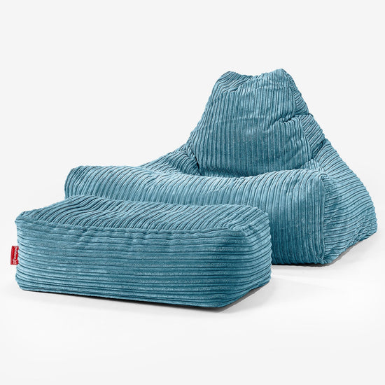 Pouf Fauteuil Relax - Côtelé Mer égée 02
