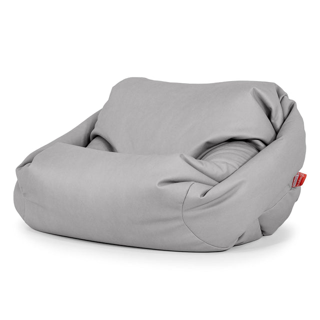 Pouf Fauteuil Sabine - Cuir Végan Gris 01