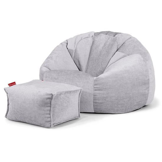 Pouf Poire Classique - Chenille Gris 02