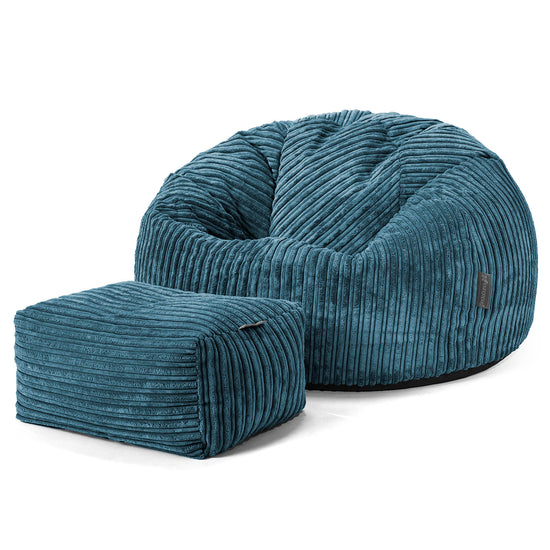 Pouf Poire Classique - Côtelé Bleu Marine 02