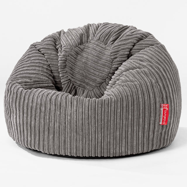 Pouf Poire Classique Enfant 1-5 ans - Côtelé Anthracite 01