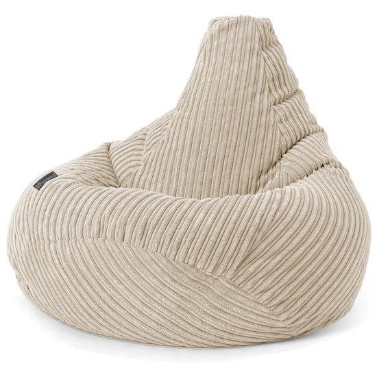 Pouf Poire Gamer - Côtelé Crème 02