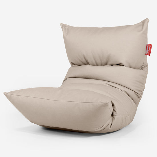 Pouf Relax Eva - Cuir Végan Ivoire 01