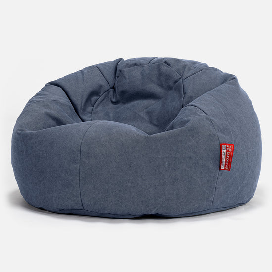 LOUNGE PUG - Stonewashed - Pouf Poire Classique - Bleu Marine