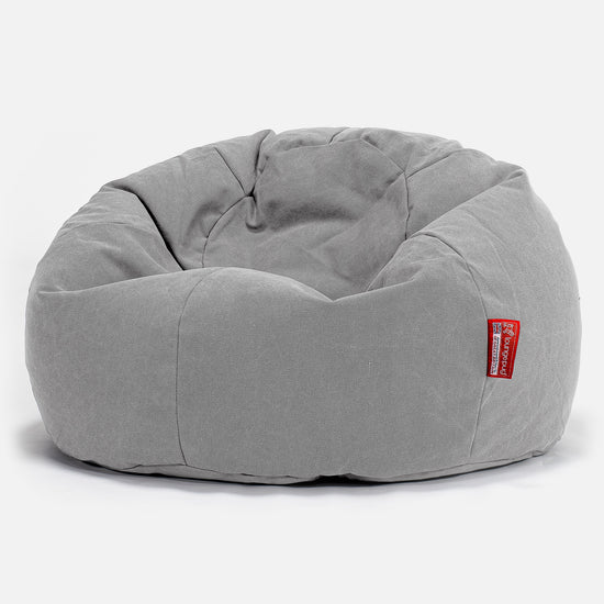 LOUNGE PUG - Stonewashed - Pouf Poire Classique - Gris