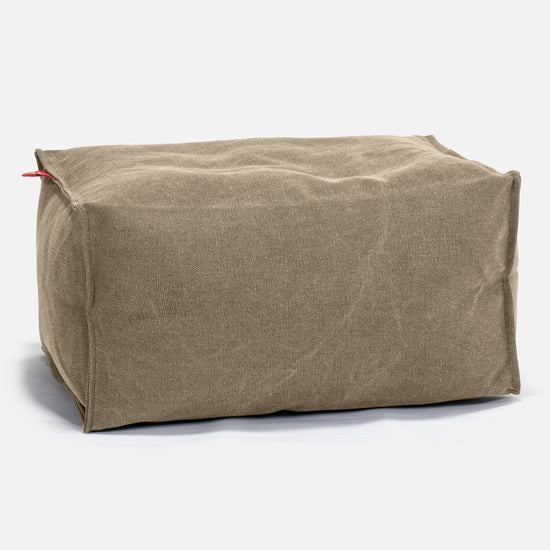 LOUNGE PUG - Stonewashed - Pouf Repose Pied - Terre Marron