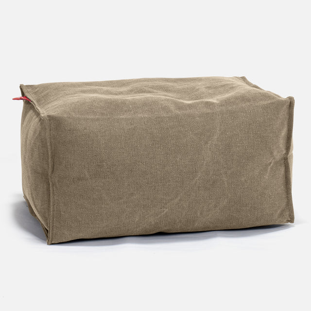 LOUNGE PUG - Stonewashed - Pouf Repose Pied - Terre Marron