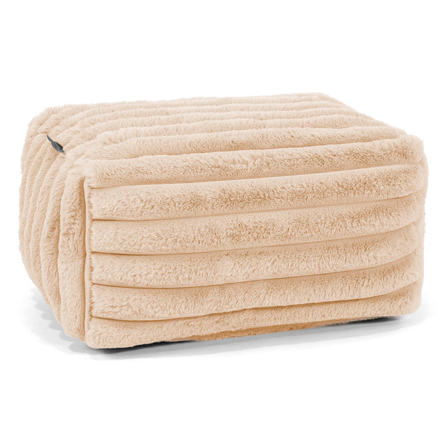 Petit Repose Pied - Velours Côtelé Ultra Pelucheux Pêche 01