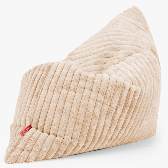 Pouf Géant XXL - Velours Côtelé Ultra Pelucheux Pêche 02