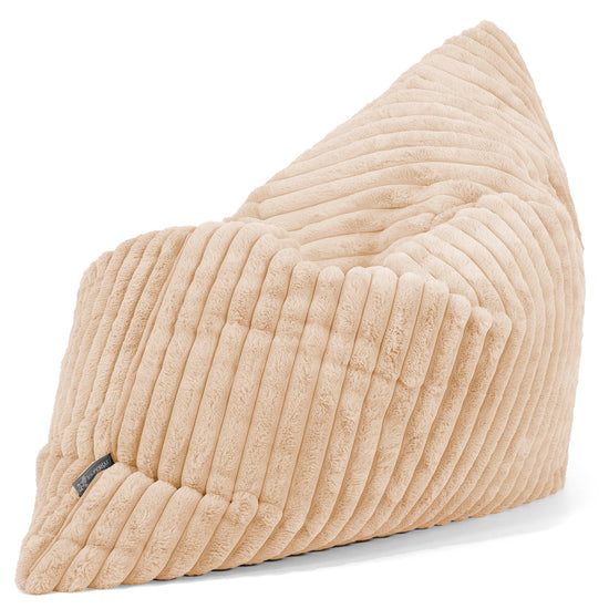 Pouf Géant XXL - Velours Côtelé Ultra Pelucheux Pêche 02