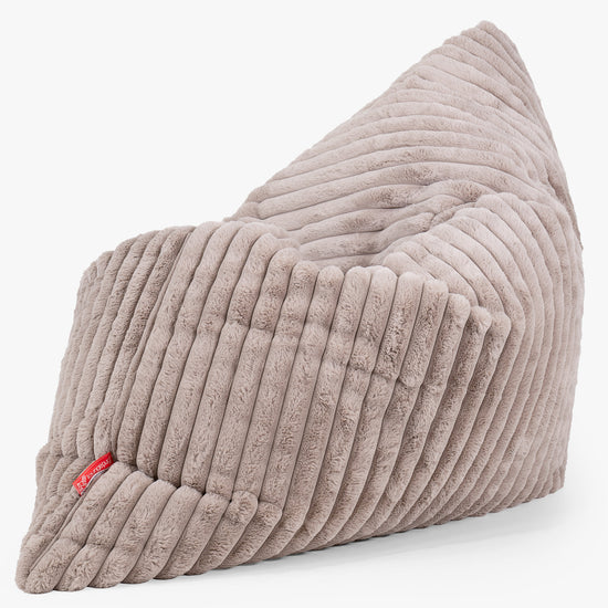 Pouf Géant XXL - Velours Côtelé Ultra Pelucheux Vison 02