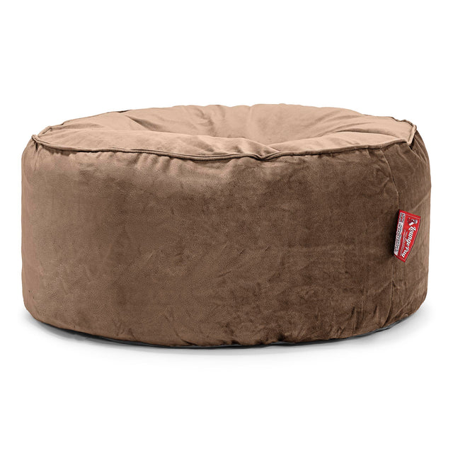 Pouf Design Rond - Velours Espresso 01