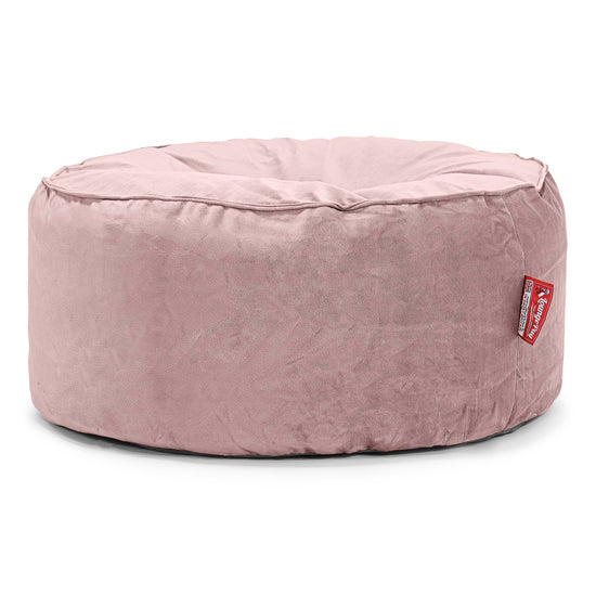 Pouf Design Rond - Velours Rose 01