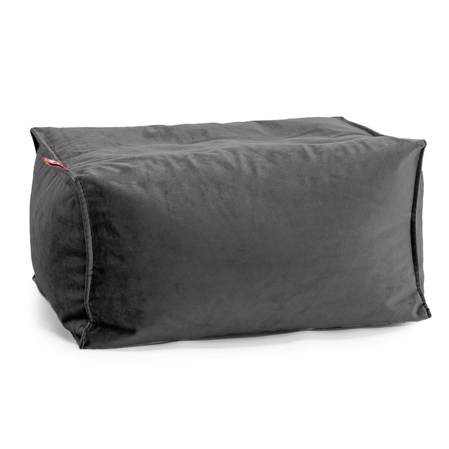 Pouf Repose Pied - Velours Anthracite 01